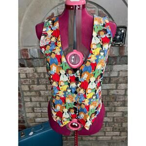 vest kids kidcore red blue vintage 1980s